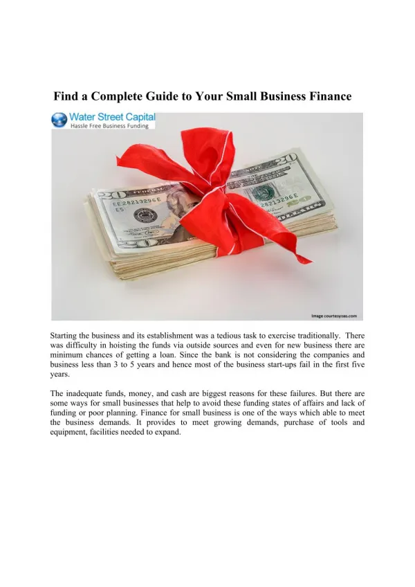 Find a Complete Guide to Your Small Business Finance