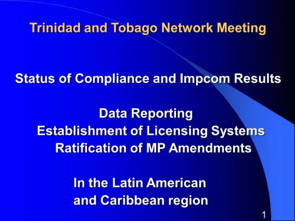 Trinidad and Tobago Network Meeting