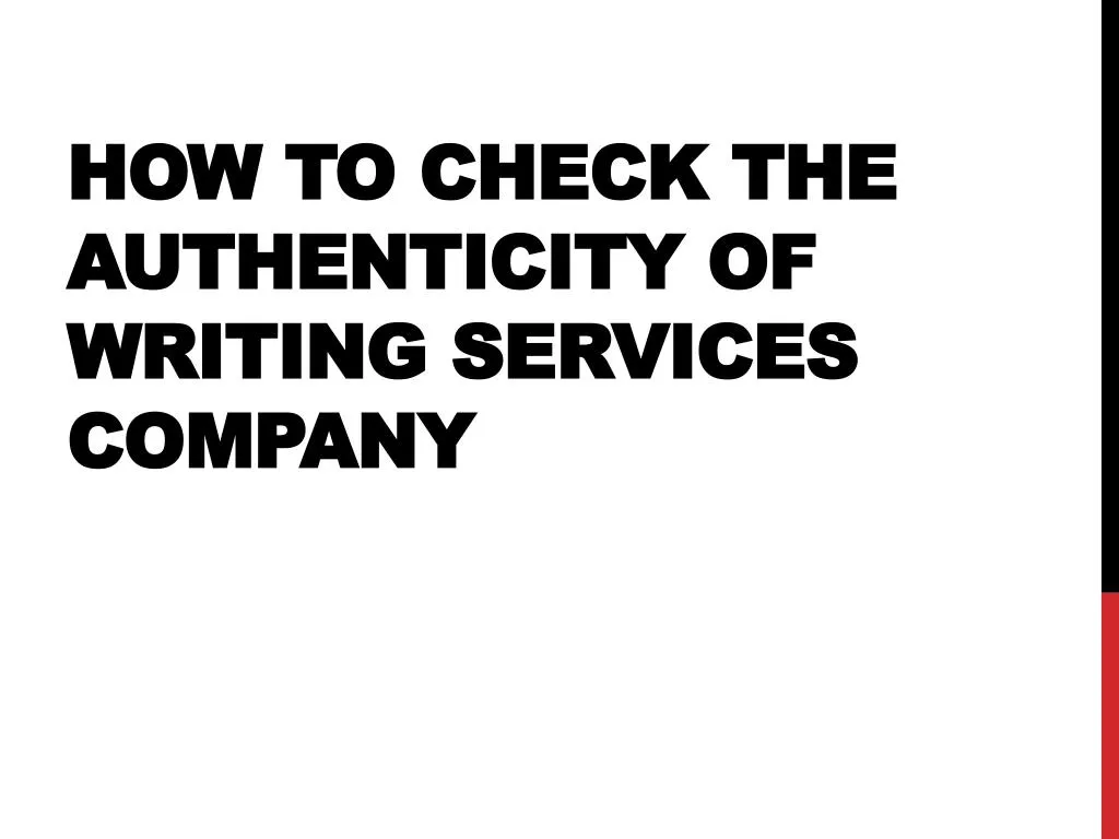 how to check the authenticity of writing services company
