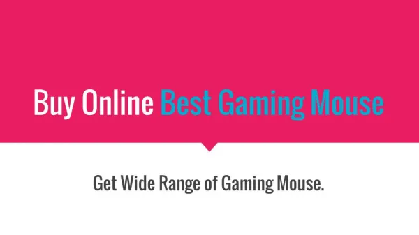 Buy Online Best Gaming Mouse