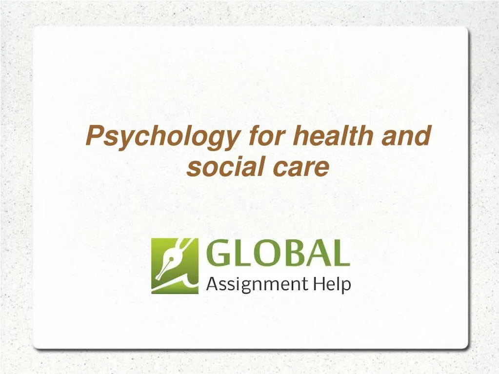 psychology for health and social care