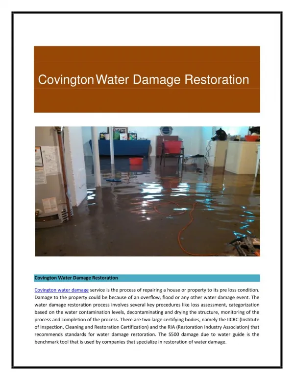 Covington Water Damage