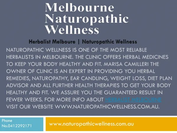 Herbalist Melbourne |Naturopathic Wellness