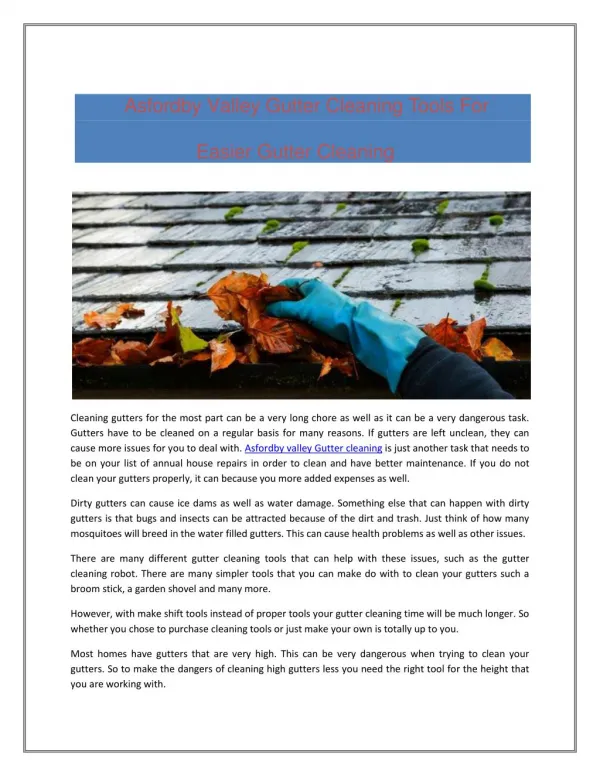 Asfordby Valley Gutter Cleaning