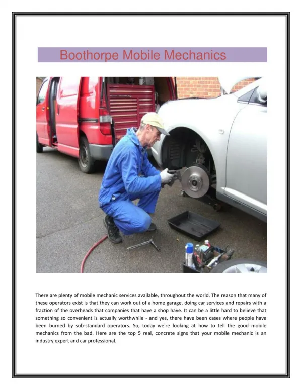 Boothorpe Mobile Mechanics