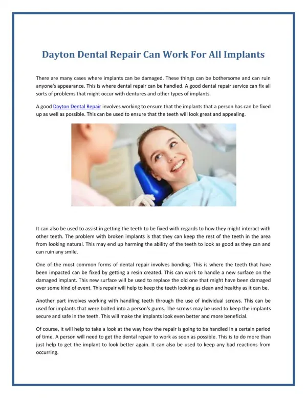 Dayton Dental Repair