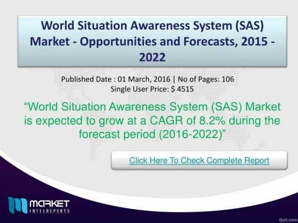 World Situation Awareness System (SAS) Market Trends & Growth 2022