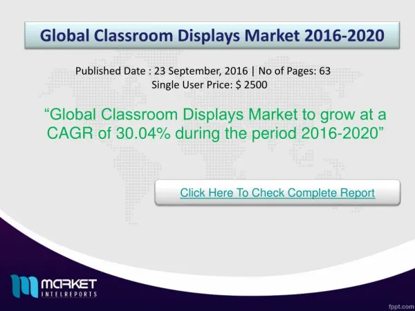 Global Classroom Displays Market Trends & Growth 2020