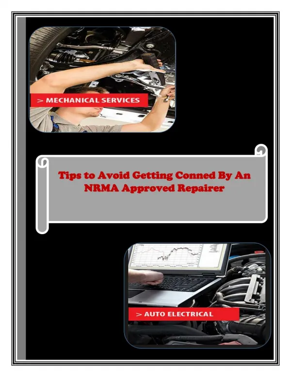 Tips to Avoid Getting Conned By an NRMA Approved Repaire