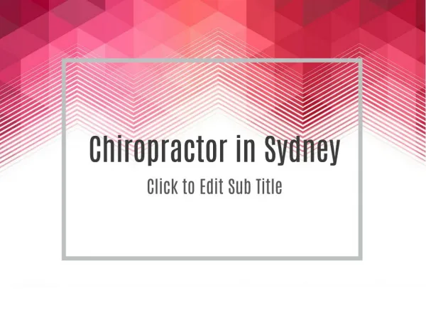 Chiropractor in Sydney