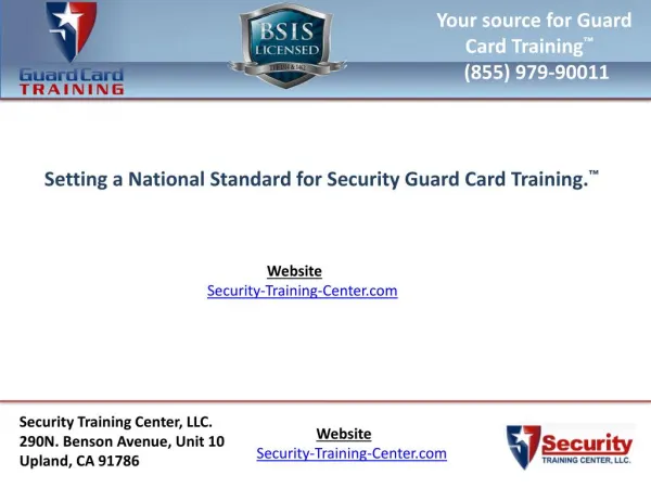 Online guard card training