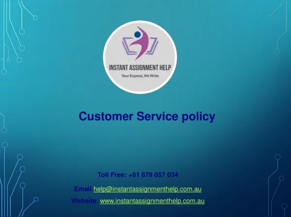 Sample PPT on Customer Service policy
