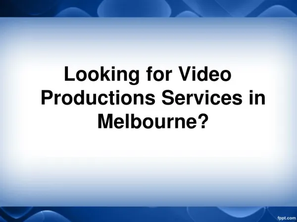 Video Productions Melbourne