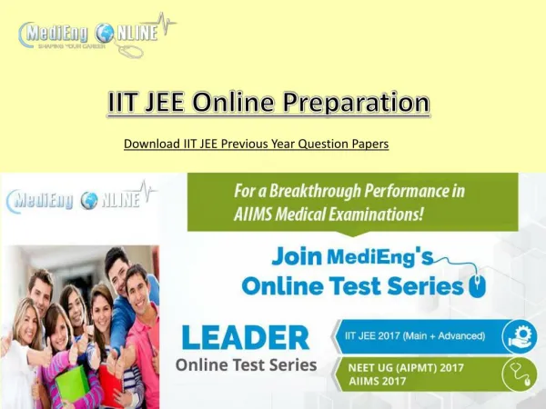 IIT JEE Previous Year Question Papers