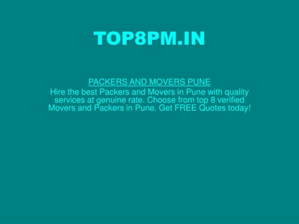 PACKERS AND MOVERS PUNE
