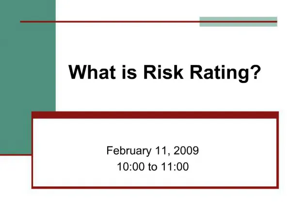 What is Risk Rating