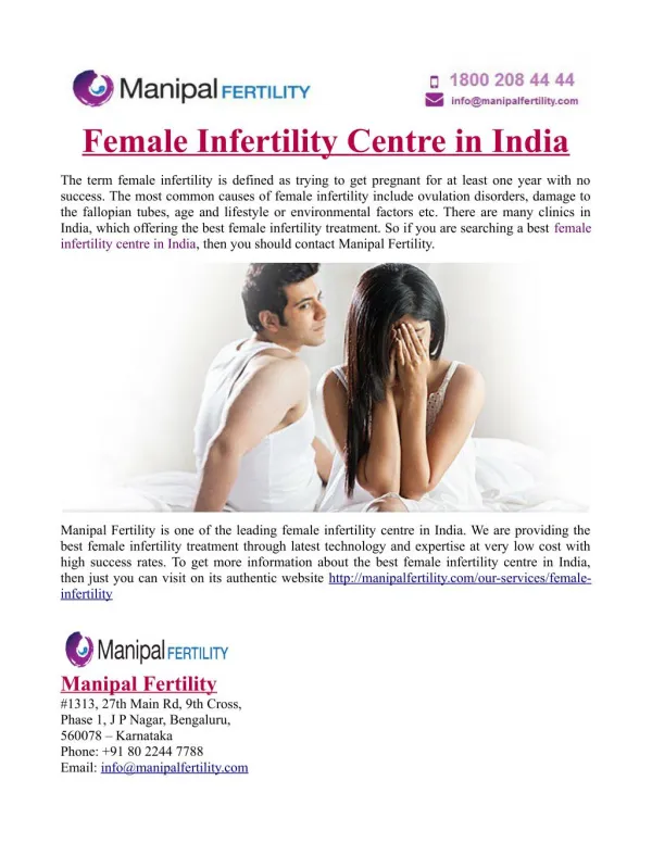 Female Infertility Centre in India