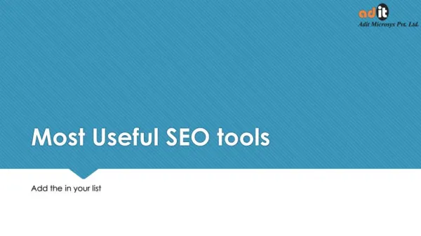 Most Useful Search Engine Optimization Tools
