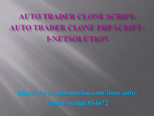 Auto Trader Clone Script- Auto Trader Clone PHP Script– i-Netsolution