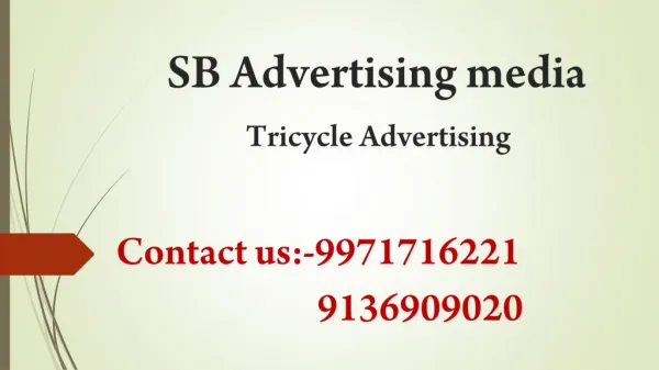 Tricycle Advertising services,@9136909020