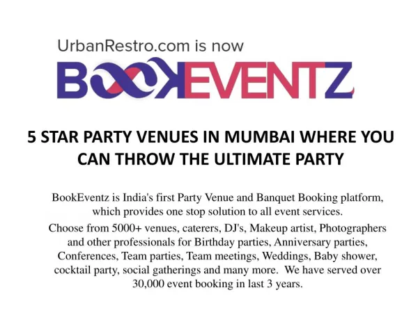 5 STAR PARTY VENUES IN MUMBAI WHERE YOU CAN THROW THE ULTIMATE PARTY BookEventZ