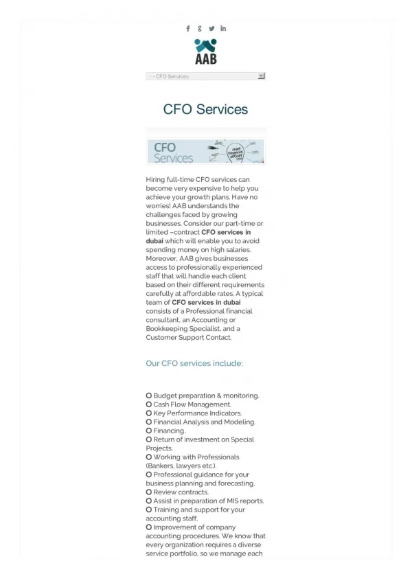 CFO Services in Dubai