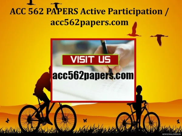 ACC 562 PAPERS Active Participation / acc562papers.com