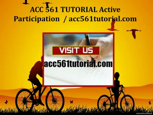 ACC 561 TUTORIAL Active Participation / acc561tutorial.com