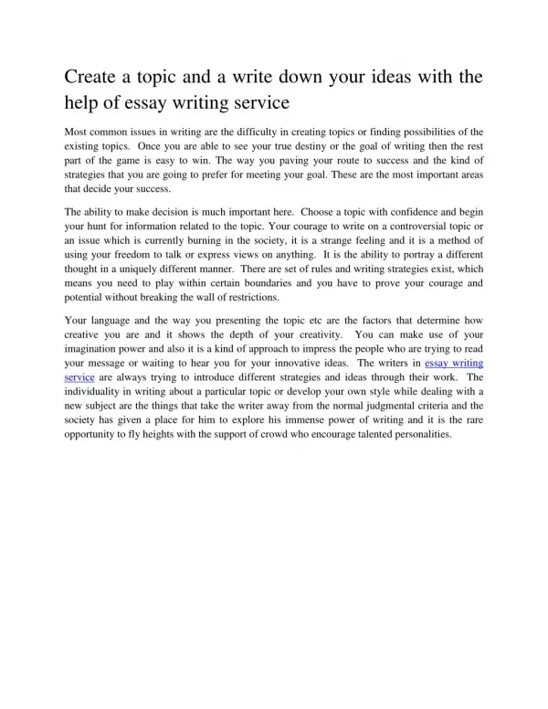 Essay writing service