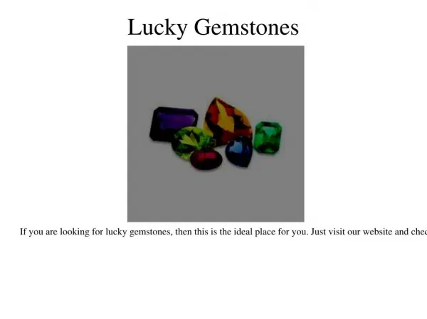 Personalized Gem Analysis