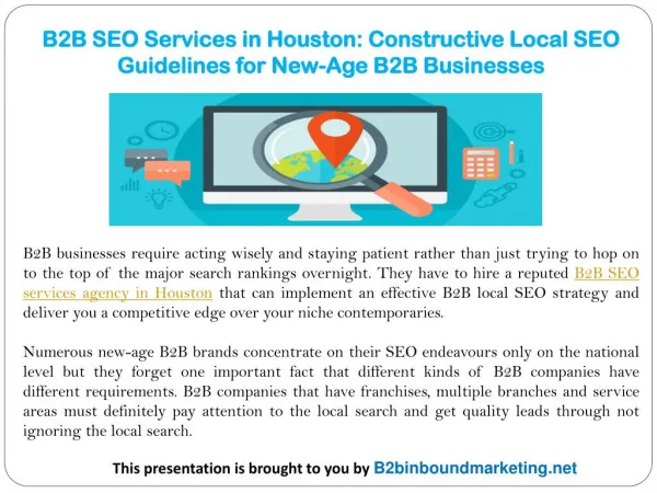B2B SEO Services in Houston: Constructive Local SEO Guidelines for New-Age B2B Businesses