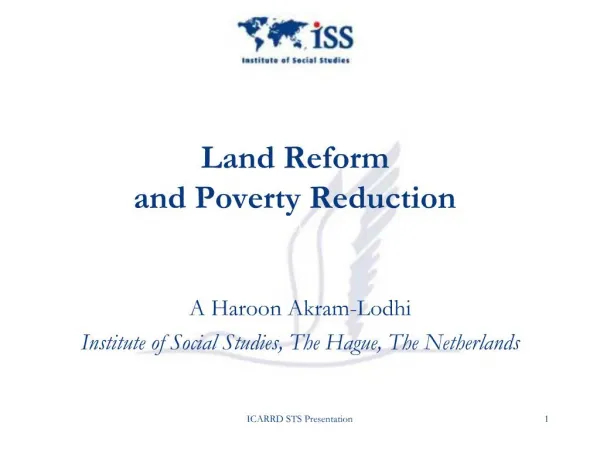 Land Reform and Poverty Reduction