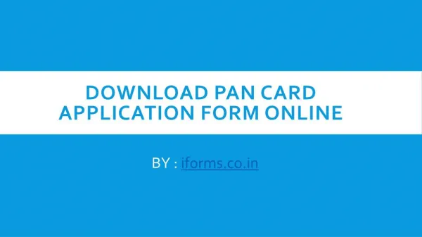 Online PAN card application form