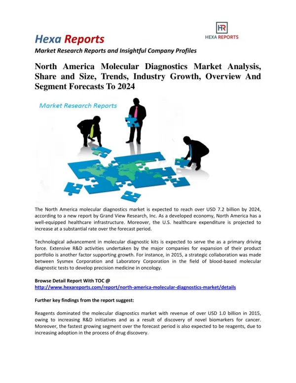 North America Molecular Diagnostics Market Share, Industry Growth And Overview To 2024: Hexa Reports