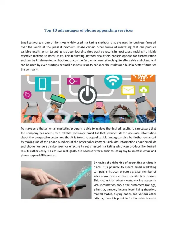 Top 10 advantages of phone appending services