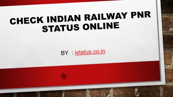 Check PNR statusOnline