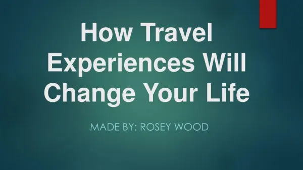 How Travel Experiences Will Change Your Life