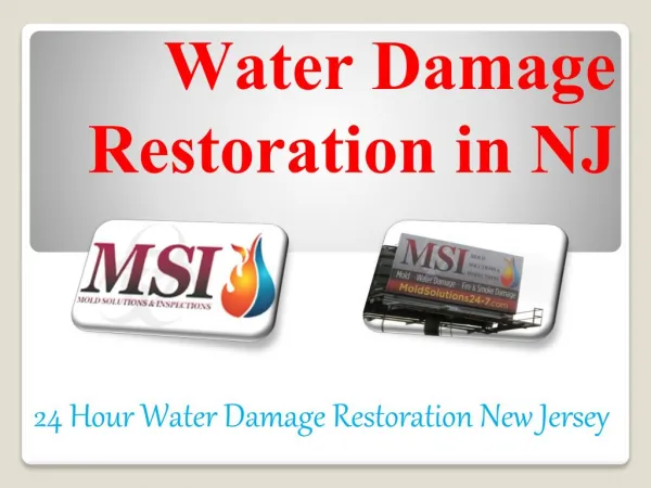 Water Damage Restoration in NJ