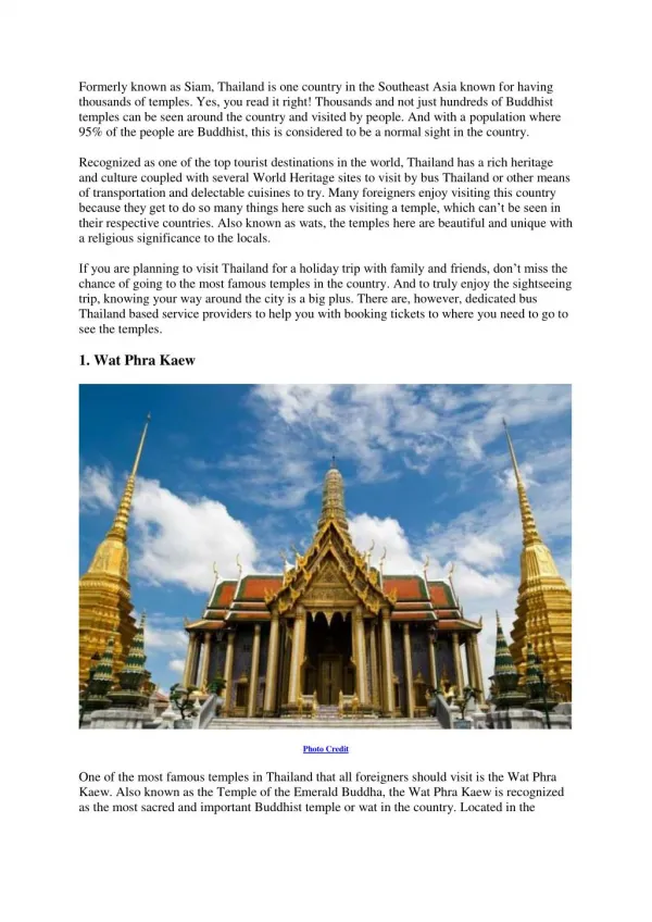 Three Famous Temples In Thailand You Shouldn’t Miss To Visit