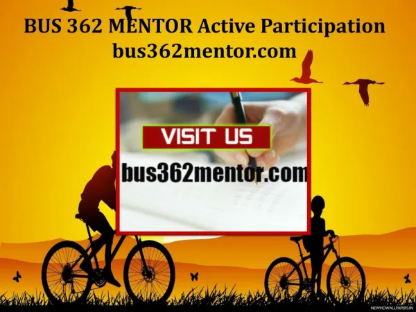 BUS 362 MENTOR Active Participation / bus362mentor.com