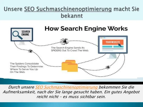 unsere seo suchmaschinenoptimierung macht sie bekannt