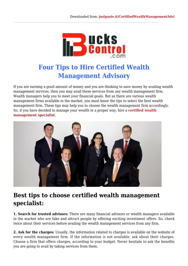Tips to Select the Certified Wealth Management Specialist
