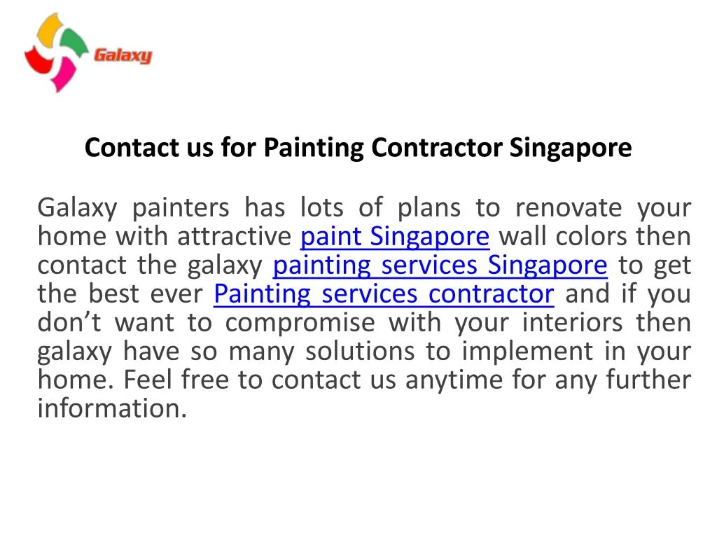 contact us for painting contractor singapore