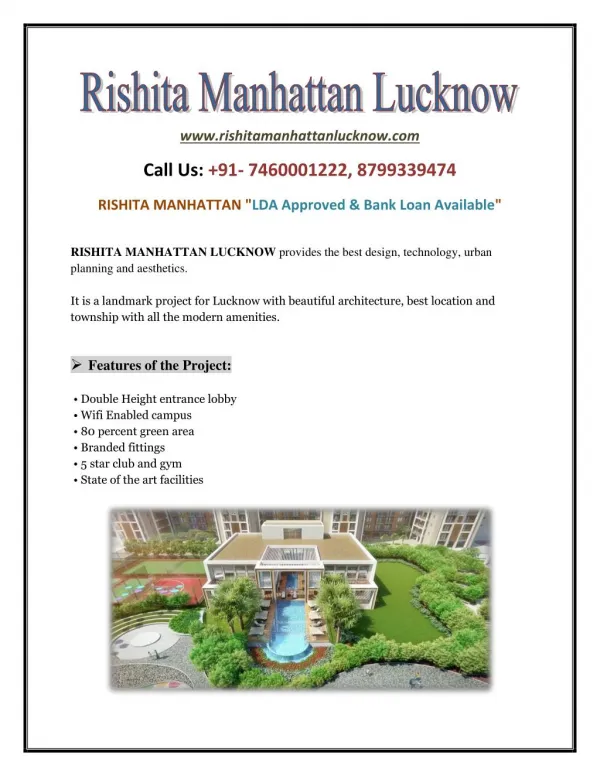 Rishita Manhattan Lucknow - Best Real Estate Services
