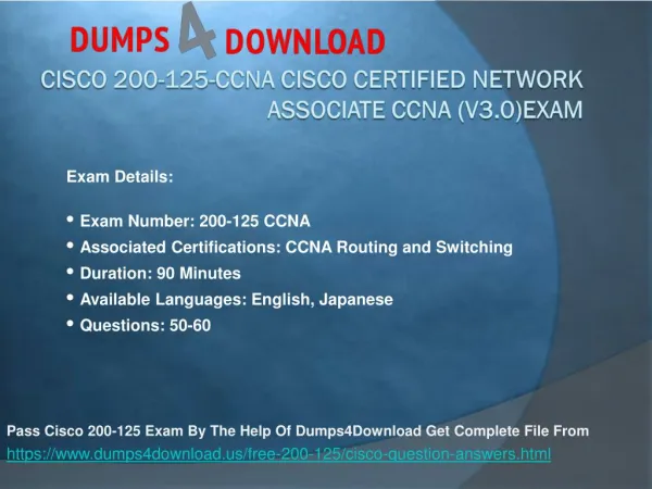 Get Verified CCNA 200-125 Exam Dumps Questions & Answers