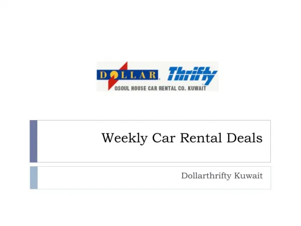 Weekly Car Rental Deals