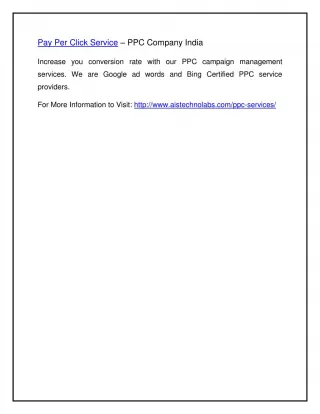 Pay Per Click Service – PPC Company India - slide 1