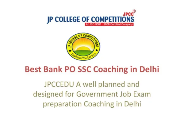 Bank PO & SSC Exam Preparation - JPCCEDU