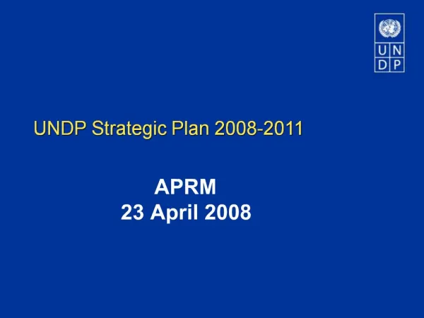 UNDP Strategic Plan 2008-2011