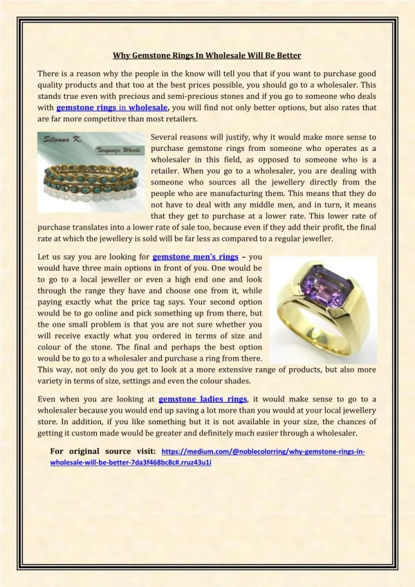 Why Gemstone Rings In Wholesale Will Be Better